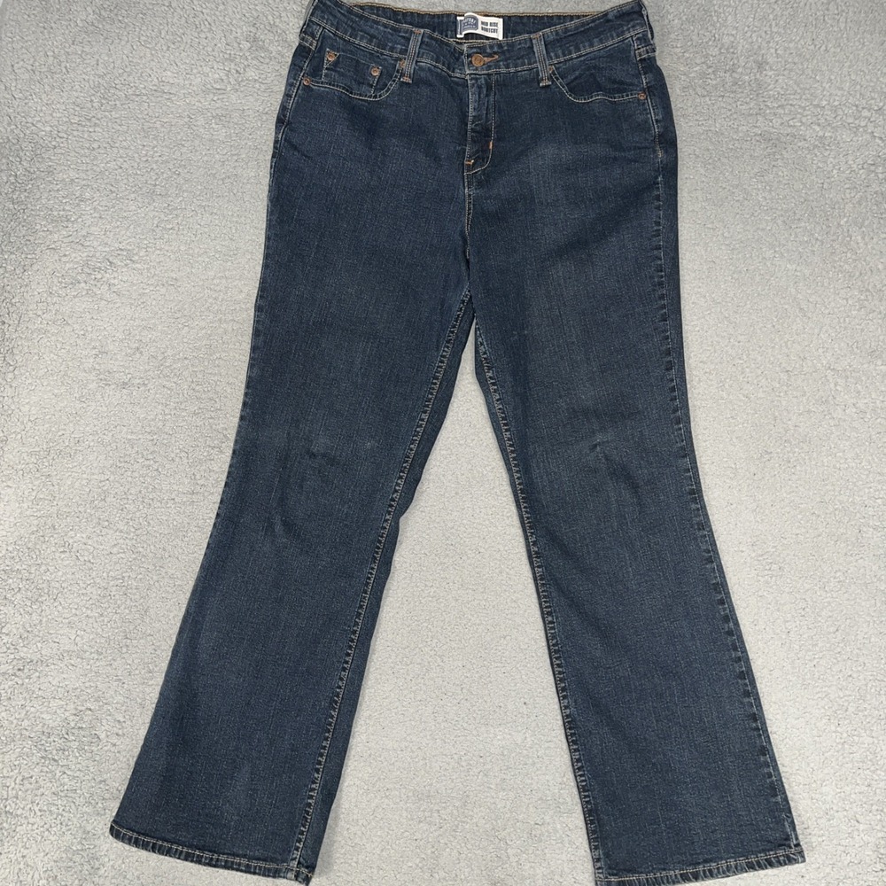 Levi's Signature Jeans Women's‎ Sz 14 Short Blue Denim Mid Rise Bootcut Pants